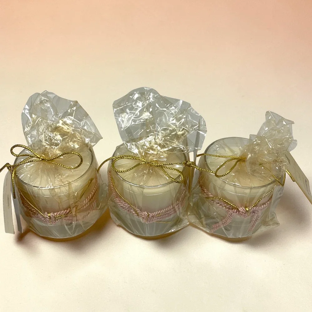 Vintage Lot 3 x NEW Aromatique Smell of Spring Scented 5.5 oz Glass Jar Candles